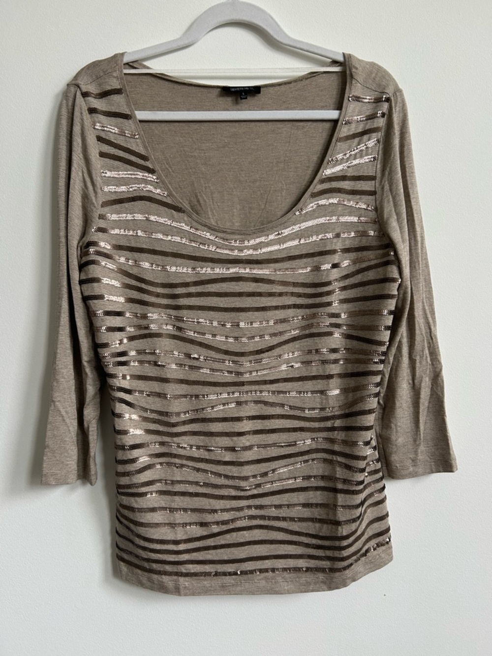 Lafayette 148 New York Sequin Top Large